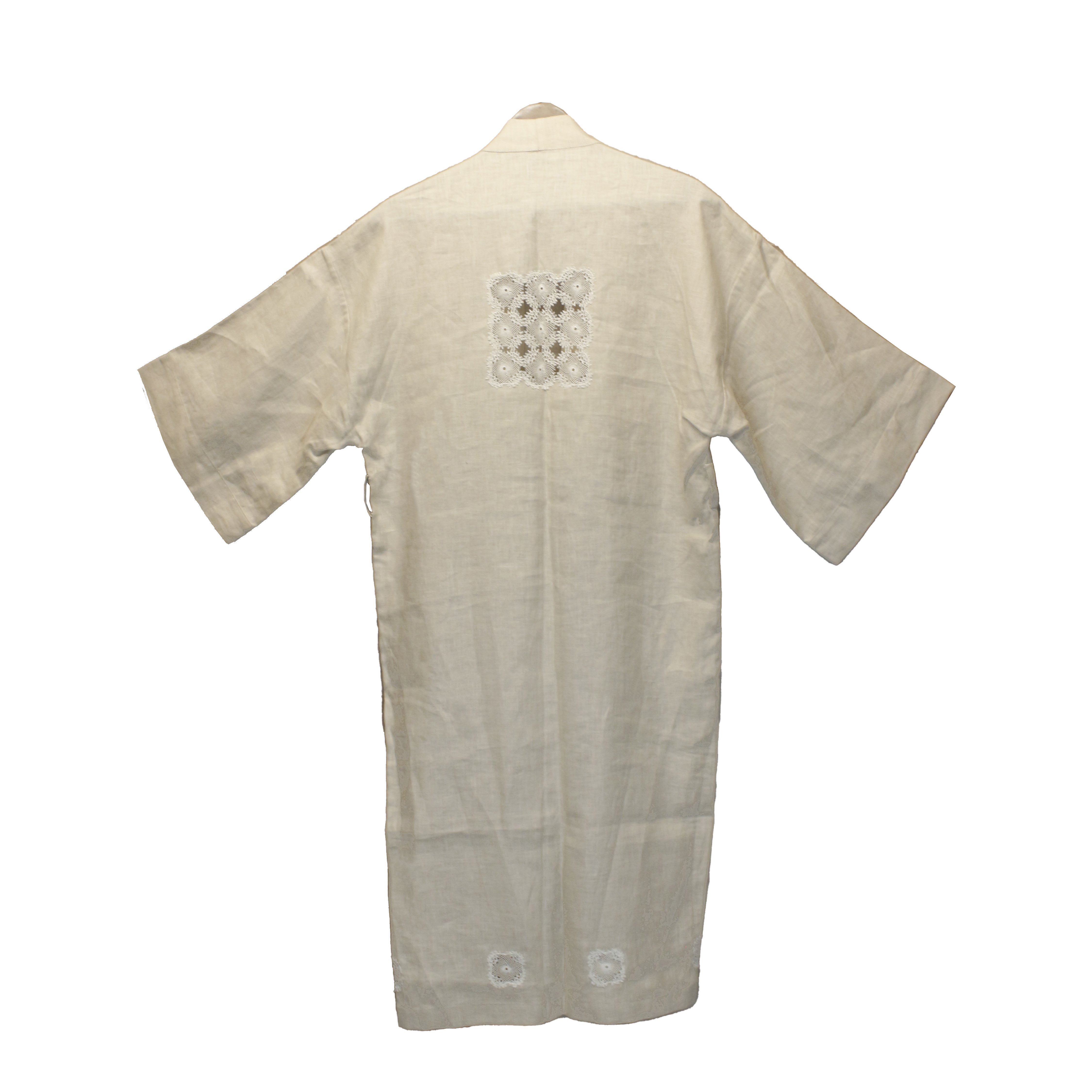 FRANSIZ KETEN İĞNE OYALI KAFTAN