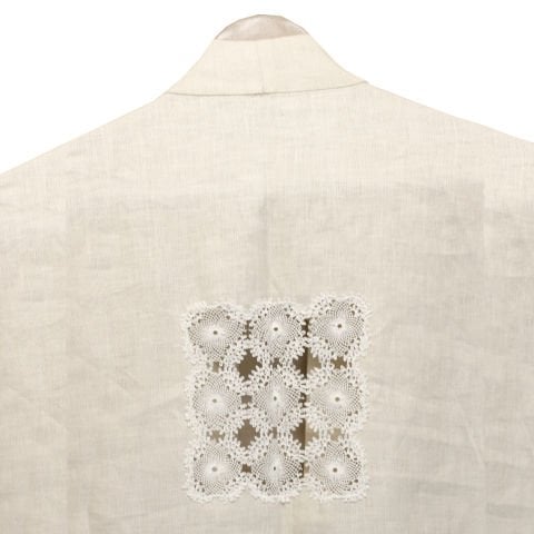 FRANSIZ KETEN İĞNE OYALI KAFTAN