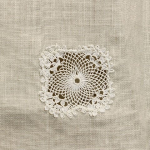 FRANSIZ KETEN İĞNE OYALI KAFTAN