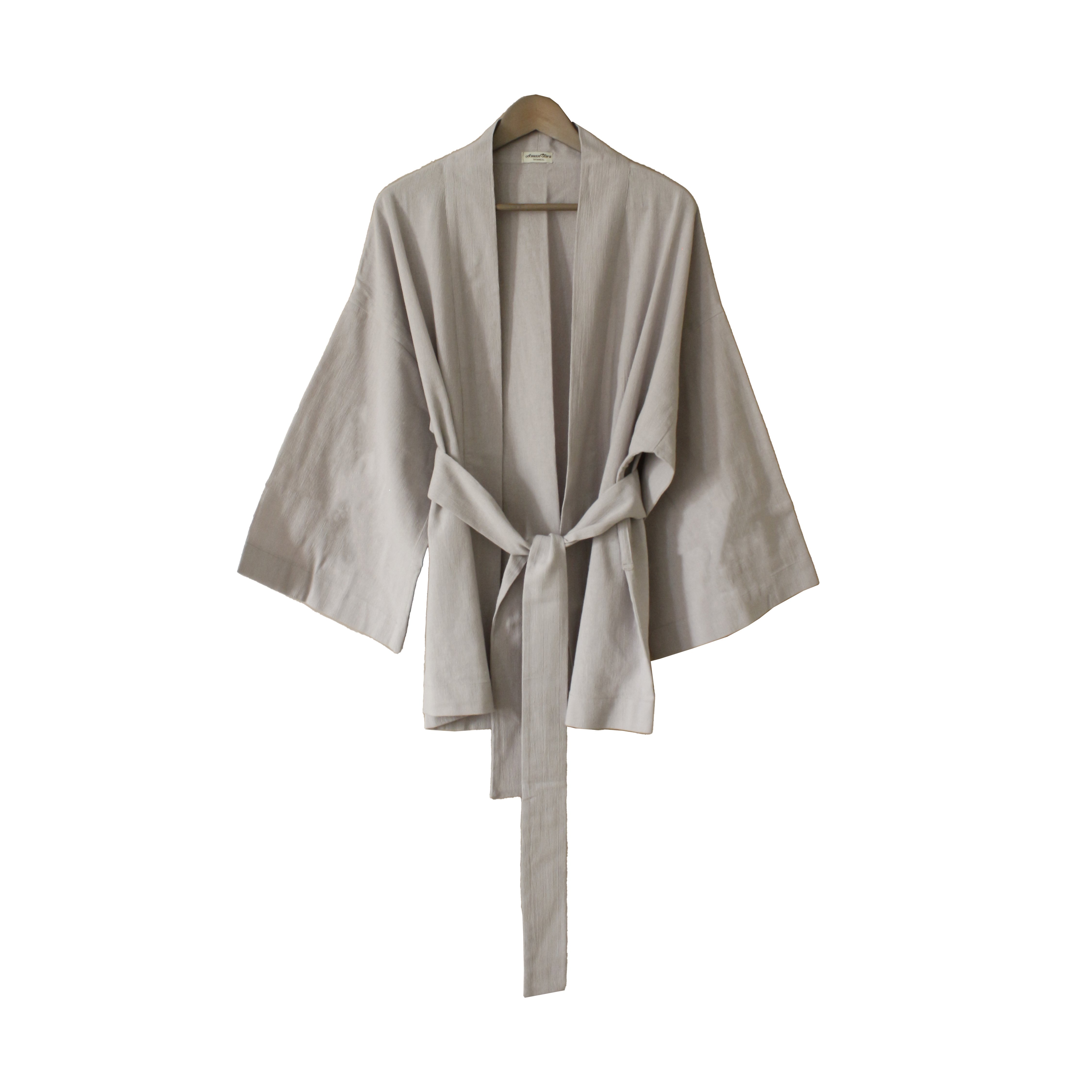 KISA KIMONO PANTOLON TAKIM - EKRU