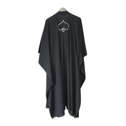 MAÇA DESENLİ NAKIŞLI UZUN KİMONO - SİYAH